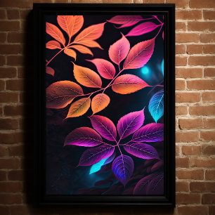 Jewel Tone Leaves Poster