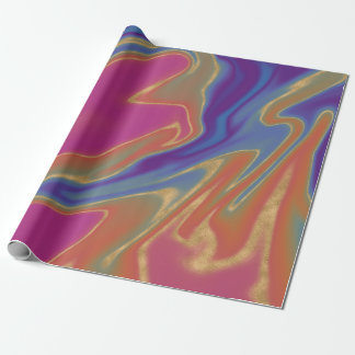 Jewel tone marble effect gift wrap