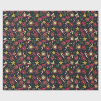 Jewel Tone Maximalist Christmas Ornaments Wrapping Paper