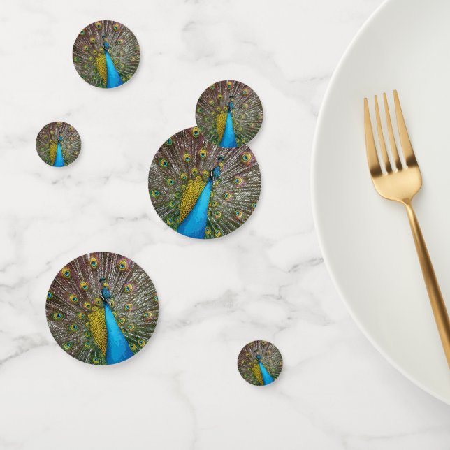 Jewel Tone Peacock Art Confetti (Group)