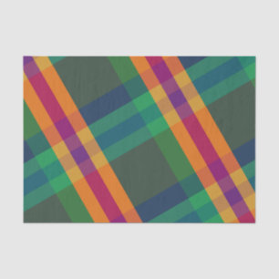 Jewel Tone Plaid Large Scale Pattern Tissue Paper
