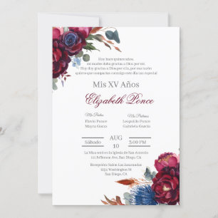 Jewel tone Quinceañera Invitation