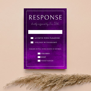 Jewel Tone Romance Amethyst Wedding RSVP Card