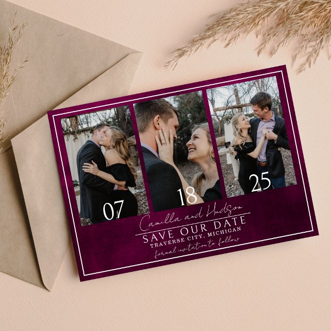 Jewel Tone Romance | Garnet | Wedding Save The Date (Creator Uploaded)