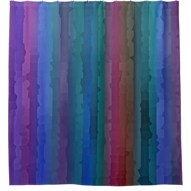 Jewel Tone Streaks Invitation Shower Curtain (Front)
