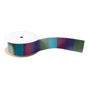 Jewel Tone Stripes for Christmas Satin Ribbon