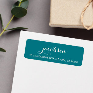 Jewel Tone Teal & Cream Elegant Calligraphy