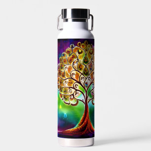 Jewel Tone Tree of Life Vibrant Beautiful Water Bottle