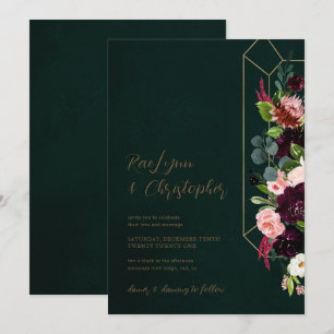 Jewel Tone Wedding Invitation