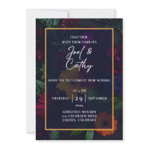 Jewel Toned Florals Wedding Invitation