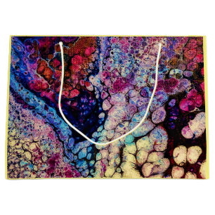 Jewel Toned Gelatinous Squirm Acrylic Pour Large Gift Bag