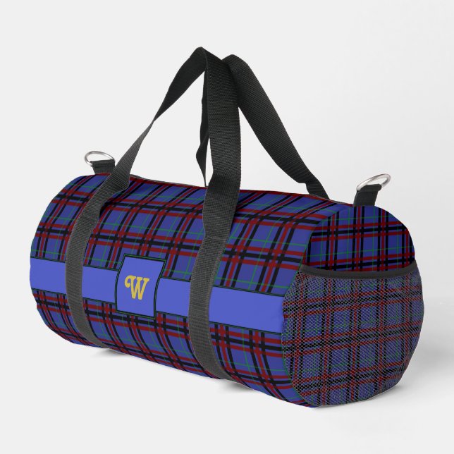 Jewel-Toned Plaid Duffle Bag (Right Corner)