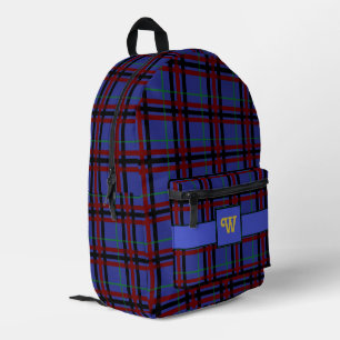 Jewel-Toned Plaid Printed Backpack
