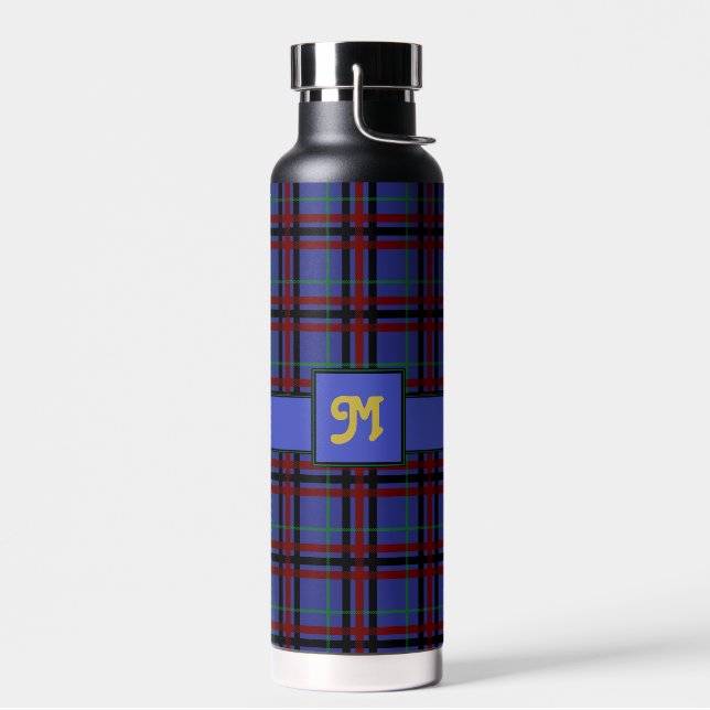 Jewel-Toned Plaid Water Bottle (Left)