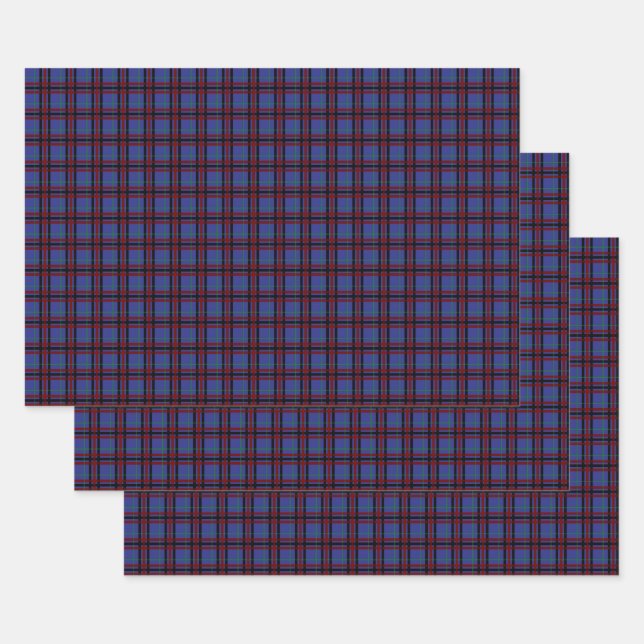 Jewel-Toned Plaid Wrapping Paper Set (Set)