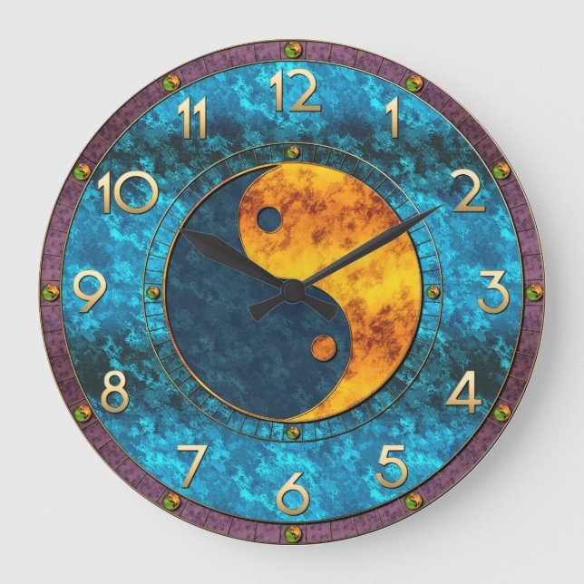Jewel Toned Yin Yang Clock (Front)