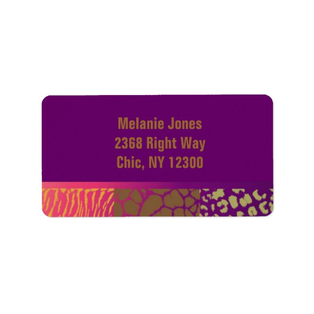 Jewel Tones Animal Patterns Label (Front)