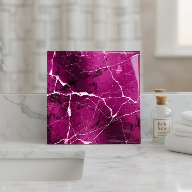 Jewel Tones Marble Abstract Fuchsia ID1288 Tile (Creator Uploaded)
