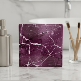 Jewel Tones Marble Abstract Plum Purple ID1288 Tile