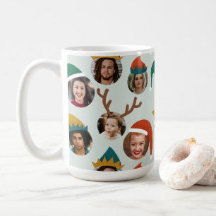 Jewel Tones Silly Christmas Hat Six Photo Collage Coffee Mug