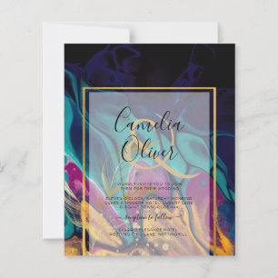 Jewel Tones WEDDING INK Plum Purple Teal Navy Gold