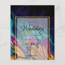 Jewel Tones WEDDING INK Plum Purple Teal Navy Gold