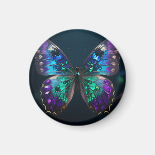 Jeweled Butterfly Wings Iridescent Blue Purple Magnet