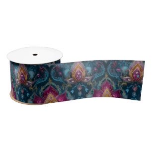 Jeweled Floral  Satin Ribbon