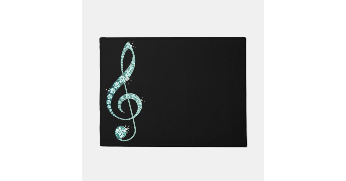 Jeweled Rhinestone Music Note Rug | Zazzle