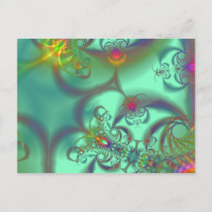 Jeweled Staircase - Abstract Emerald Kaleidoscope Postcard