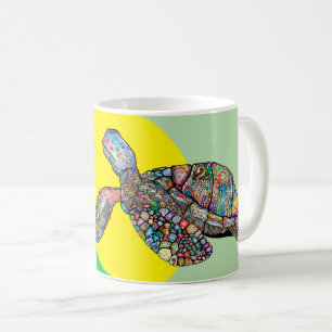 Jeweled Turtle Art Coffee Cup