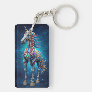 Jeweled Unicorn Acrylic Keychain