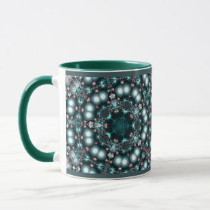 Jewelia : Aqua Green Fractal Jewels Mug