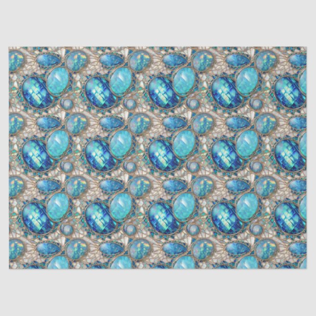 Jewelled Abalone Decoupage Tissue Paper (Front)