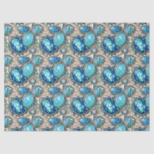 Jewelled Abalone Decoupage Tissue Tissue Paper (Front)