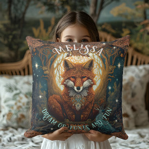 Jewelled and Moonlit Celtic Fox Personalised Cushion
