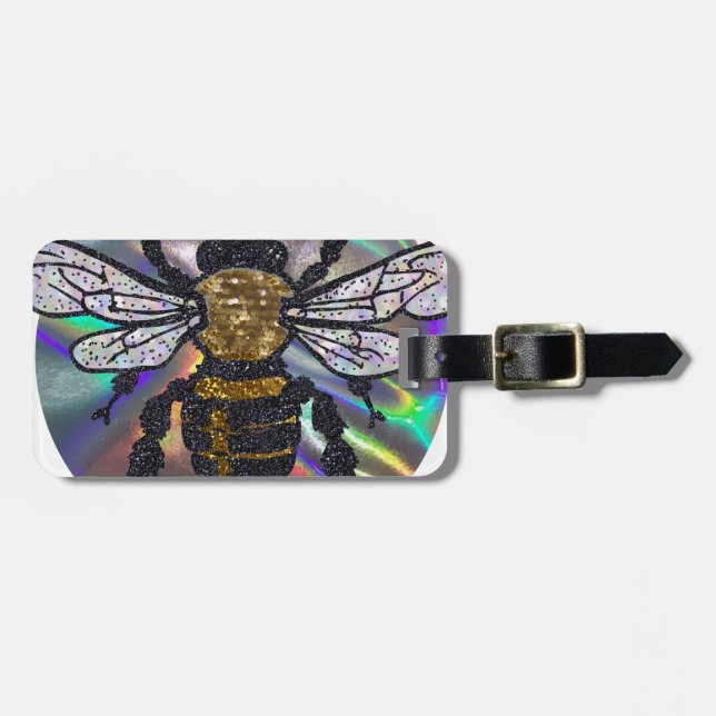 jewelled bee luggage tag (Front Horizontal)