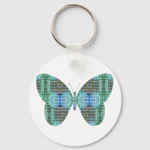 Jewelled Butterfly glass effect Key Ring