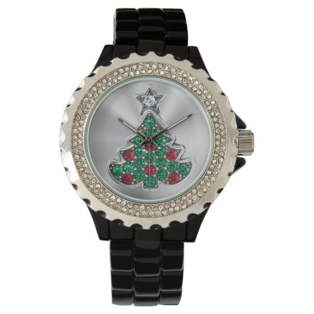 Jewelled Christmas Tree Watch (Front)