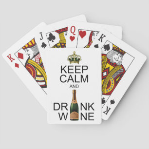 Jewelled Crown Keep Calm and Drink Wine Playing Cards