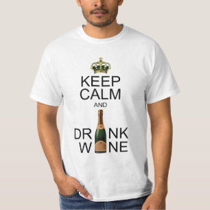 Jewelled Crown Keep Calm and Drink Wine T-Shirt