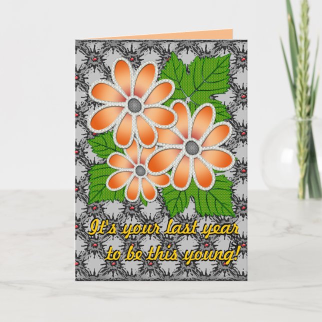Jewelled Daisy #2 (Birthday Card) Card (Front)
