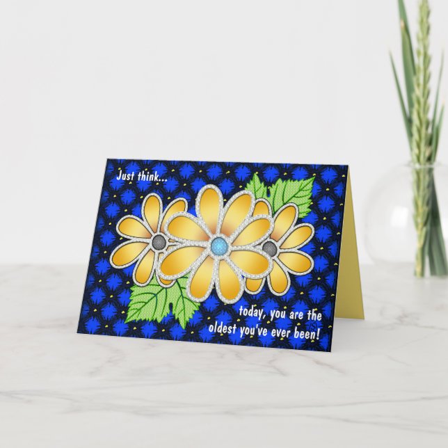 Jewelled Daisy (Birthday Card) Card (Front)