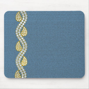 Jewelled - denim mouse mat