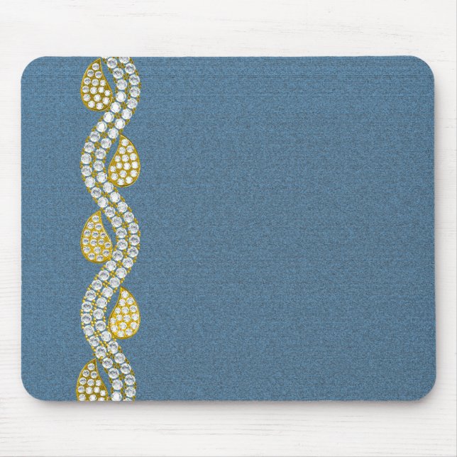 Jewelled - denim mouse mat (Front)