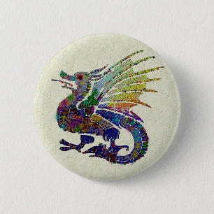 Jewelled Dragon 6 Cm Round Badge