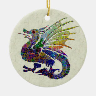 Jewelled Dragon Ceramic Tree Decoration