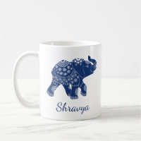Jewelled Elephant Royal Blue Personalised