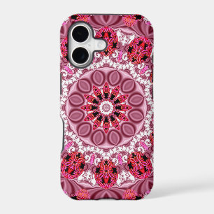 Jewelled Fans, Abstract Lace Candy, Red Pink Rose