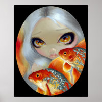 Jewelled Fish: Silver and Gold ART PRINT goldfish